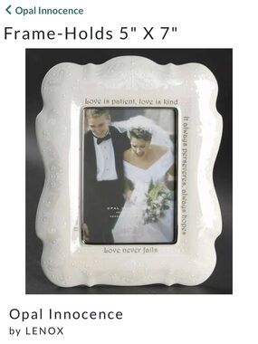 Lenox White Opal Innocence Embossed Wedding Photo Frame